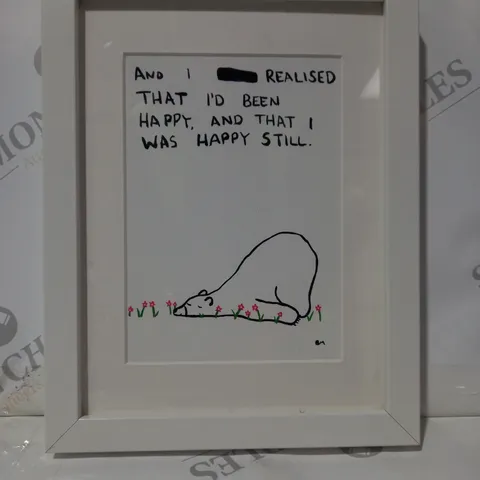 INITIALISED AND FRAMED ILLUSTRATION ART PRINT