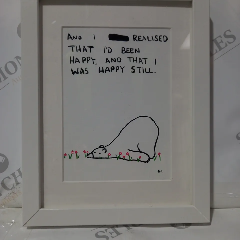 INITIALISED AND FRAMED ILLUSTRATION ART PRINT