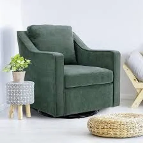 BOXED COLAMY SWIVEL ACCENT CHAIR - GREEN (1 BOX)