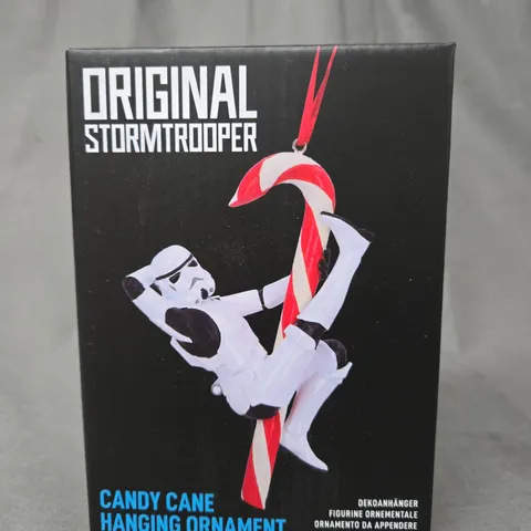 BOXED SHEPPERTON DESIGN STUDIOS NOVELTY STAR WARS STORMTROOPER CANDY CANE HANGING ORNAMENT