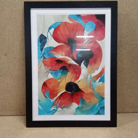 PRETTY ABSTRACT FLOWERS NO.3 - SINGLE PICTURE FRAME PRINT