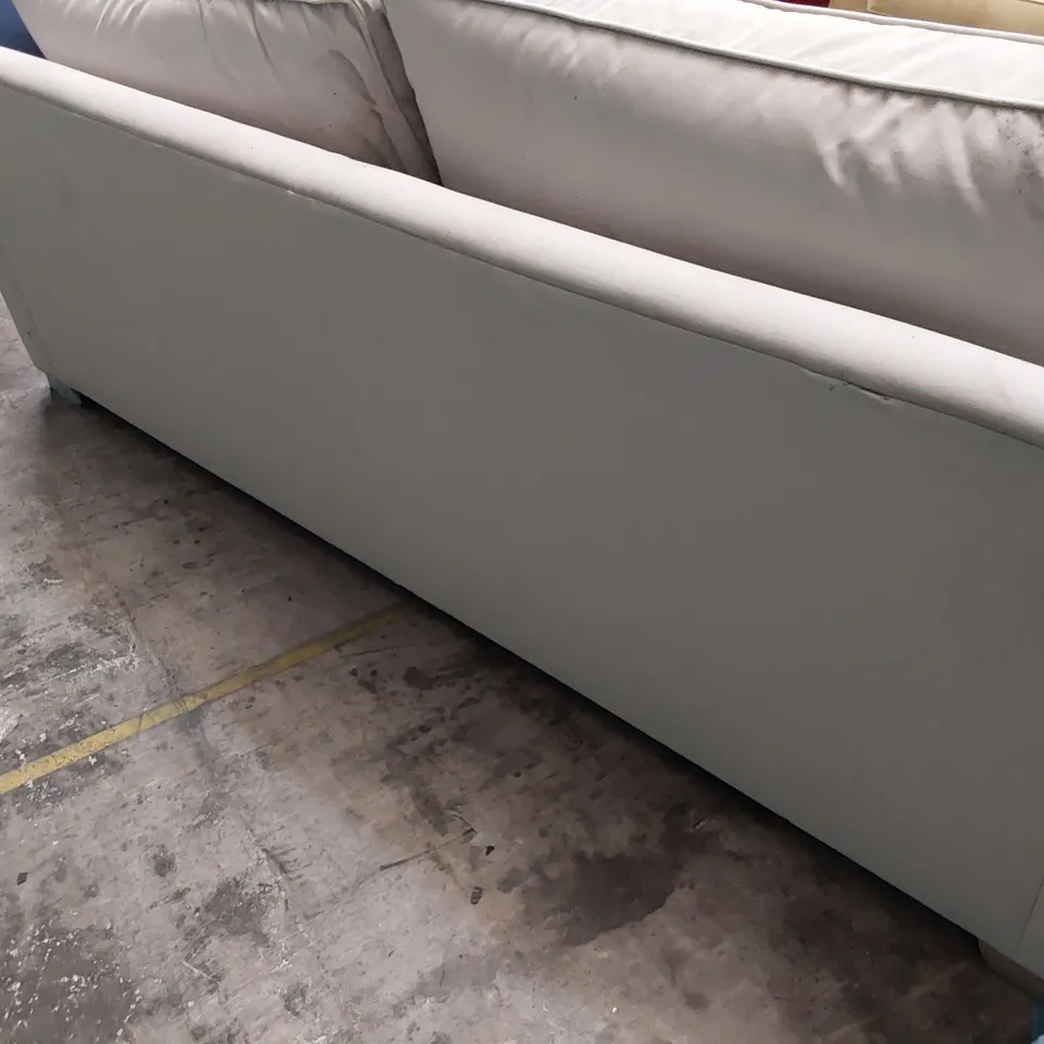 QUALITY BRITISH DESIGNER LOUNGE Co. FOUR SEATER SOFA LIGHT GREY FABRIC 