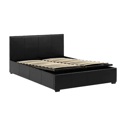 BOXED SECONIQUE WAVERLY 4'6 STORAGE BED FRAME - BLACK // SIZE: DOUBLE (2 BOXES)