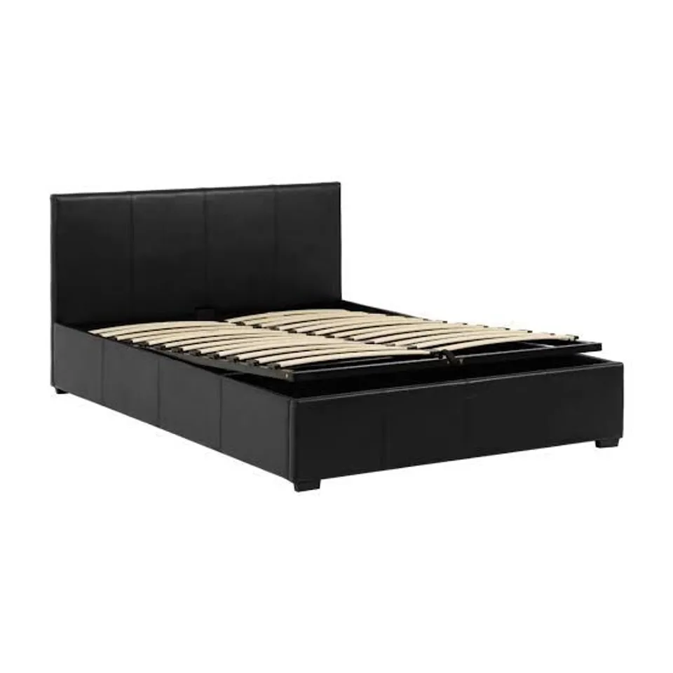 BOXED SECONIQUE WAVERLY 4'6 STORAGE BED FRAME - BLACK // SIZE: DOUBLE (2 BOXES)