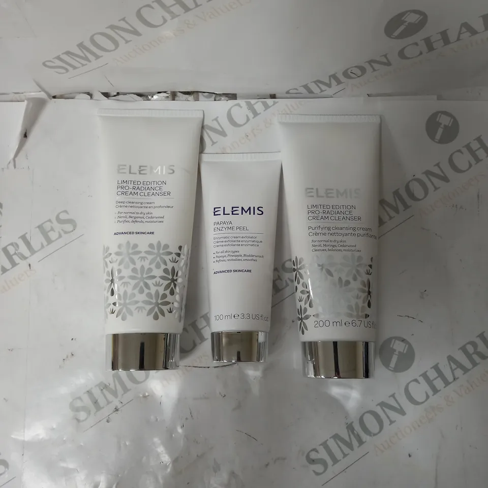 BOX OF 3 ELEMIS BEAUTY PRODUCTS TO INCLUDE X2 LIMITED EDITION PRO RADIANCE CREAM CLEANSER, PAPAYA ENZYME PEEL.