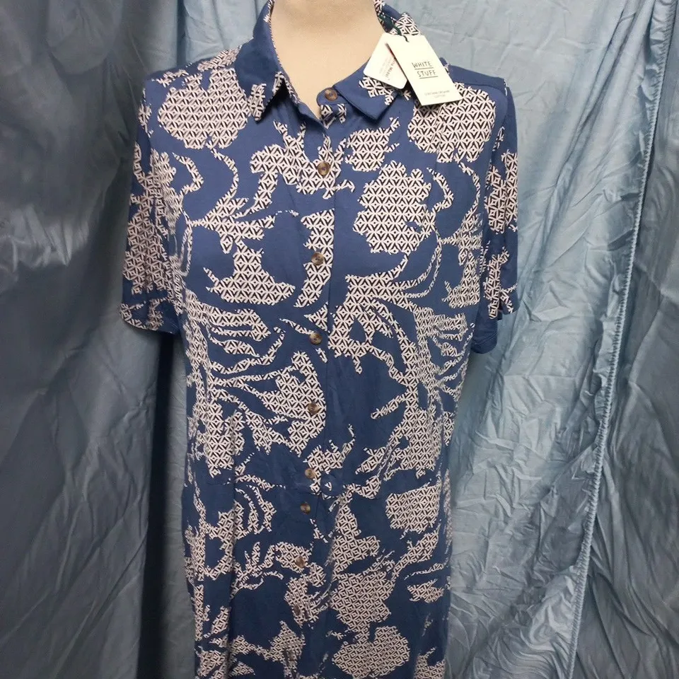 WHITE STUFF WOMENS RUA JERSEY SHIRT DRESS - SIZE 22R