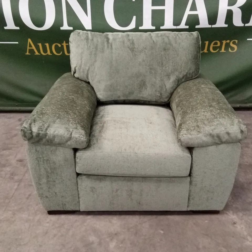 SALERNO STANDARD BACK FABRIC ARMCHAIR - OLIVE GREEN RRP £449
