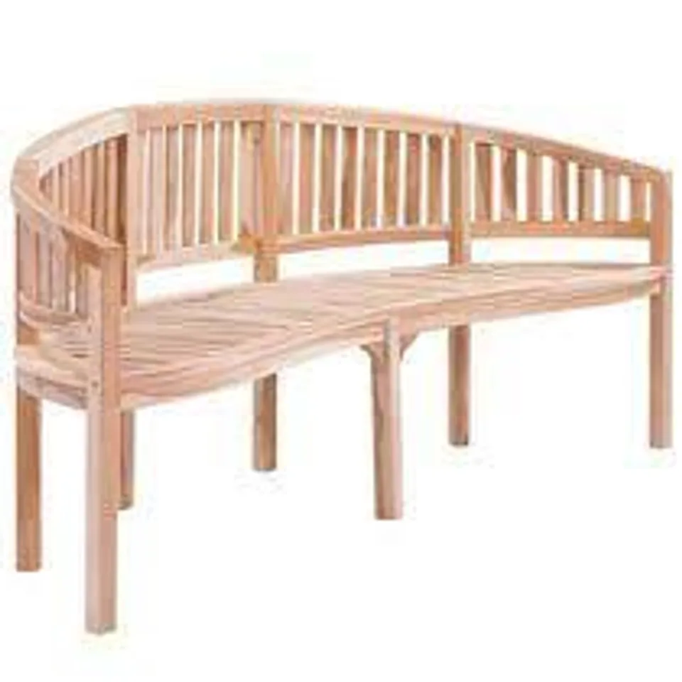 BOXED VIDAX BANANA BENCH 180cm SOLID TEAK