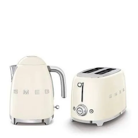 SMEG 50'S STYLE KETTLE AND 2 SLICE TOASTER IN CREAM