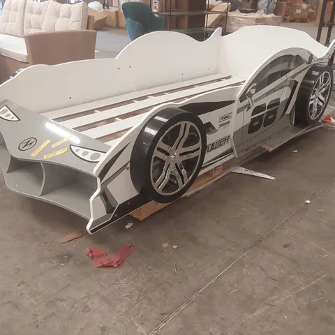 JULIAN BOWEN STORM RACER CAR BED IN WHITE & GREY