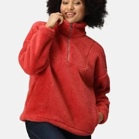 REGATTA ZEEKE 1/2 ZIP LADIES FLEECE MINERAL RED UK SIZE 18
