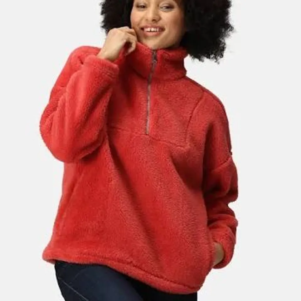 REGATTA ZEEKE 1/2 ZIP LADIES FLEECE MINERAL RED UK SIZE 14