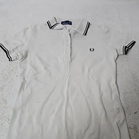 FRED PERRY WHITE POLO SHIRT - SIZE 12