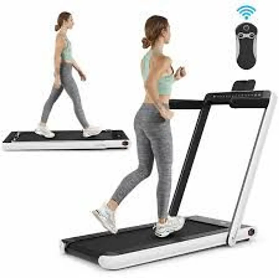 BOXED COSTWAY FOLDING TREADMILL ELECTRIC 1-12KM/H WITH BLUETOOTH - WHITE