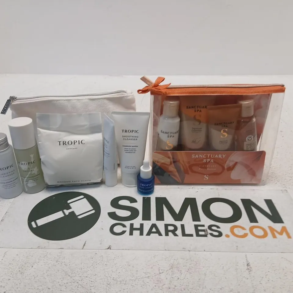 TWO ASSORTED GIFT SETS TO INCLUDE; TROPIC BEAUTY & SANCTUARY SPA
