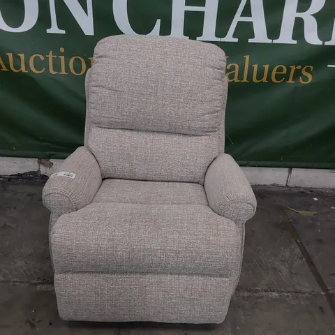 QUALITY BRITISH DESIGNER G PLAN NEWMARKET EASY CHAIR LOOM CLAY FABRIC
