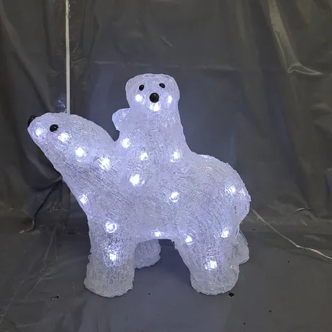 ACRYLIC MUMMY AND BABY POLAR BEAR OUTDOOR