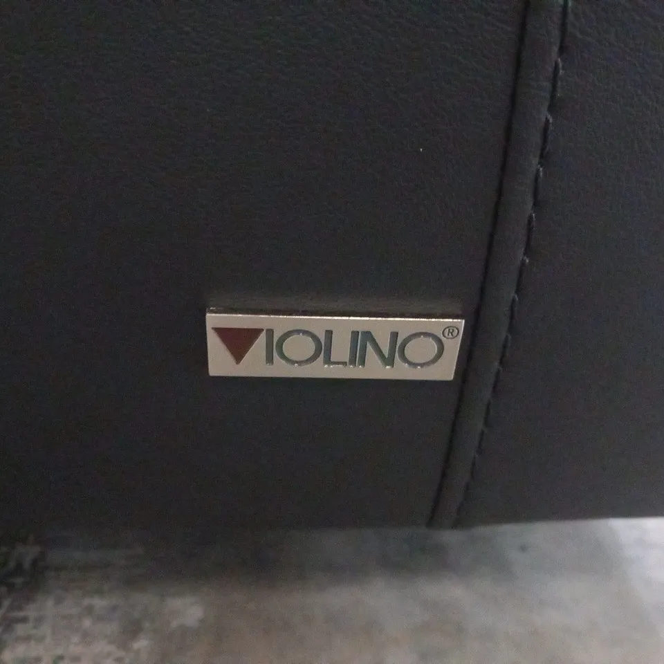 DESIGNER BLACK FAUX LEATHER ELECTRIC RECLINING 3 SEATER SOFA 