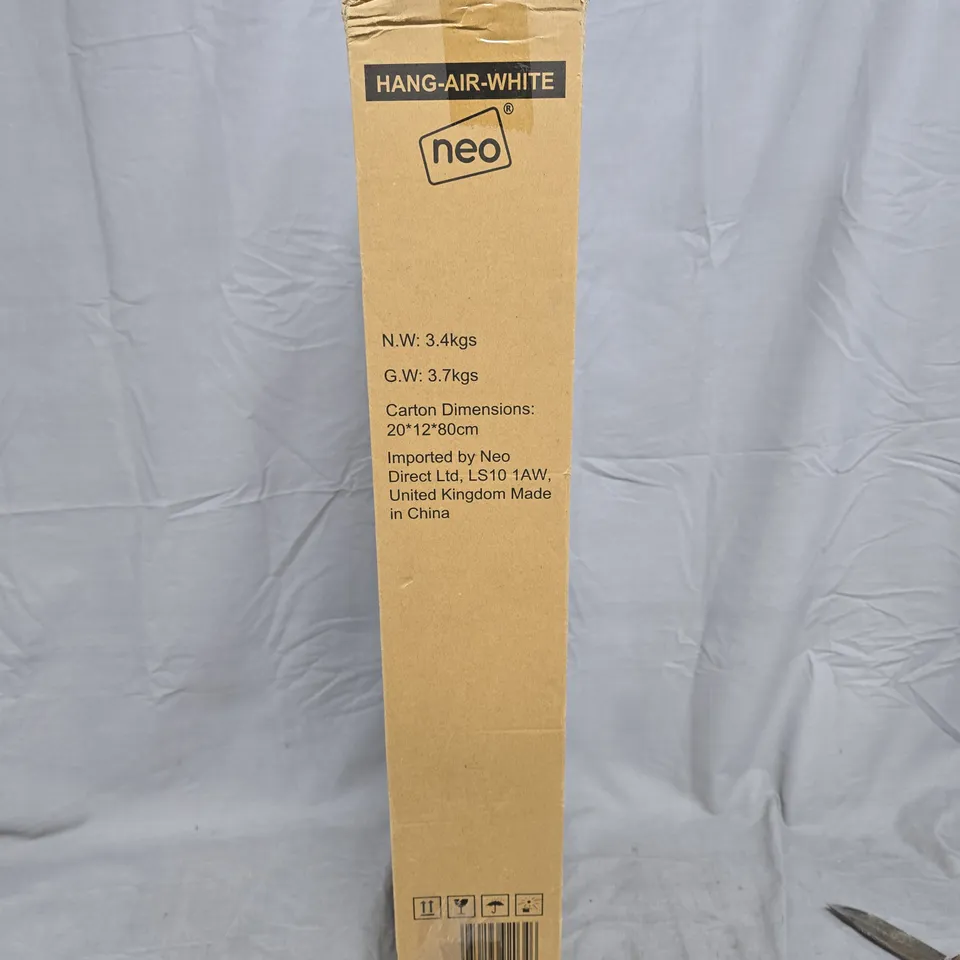 NEO HANG-AIR-WHITE 4-TIER CLOTHES RACK ON WHEELS