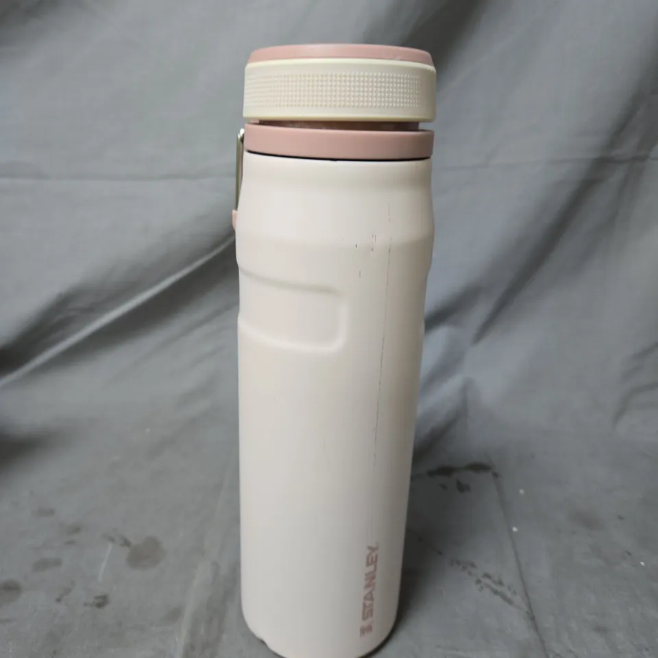 STANLEY VACUUM INSULATED BOTTLE – CREAM BODY WITH PINK LID