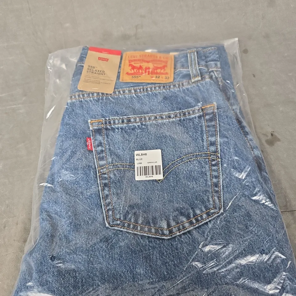 LEVI'S 555 RELAXED STRAIGHT JEANS – BLUE, UK 32 (W32 L32) – MEN'S