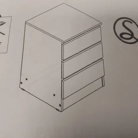 BOXED MALVERN 3 DRAWER BEDSIDE TABLE - WALNUT EFFECT VENEER