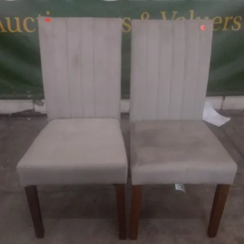 SET OF 2 NEW SALIBURY MINI VELVET DINING CHAIRS (BROWN LEG)