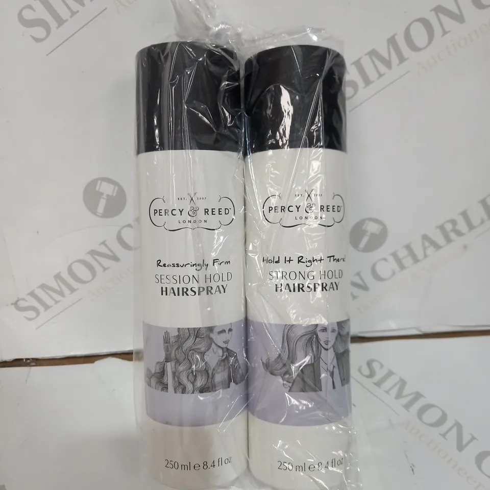 2 ASSORTED PERCY AND REED HAIR SPRAYS AND A HUILE FABULEUSE BODY AND HAIR OIL