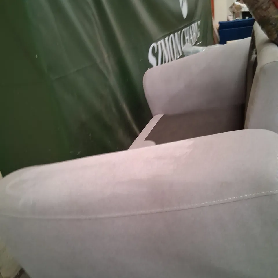 SIX ASSORTED UPHOLSTERY PRODUCTS TO INCLUDE; GREY FABRIC SOFA SECTION, HAMPTON OATMEAL FABRIC CORNER SOFA BOXES 2 OF 3 AND 3 OF 3, GREY FABRIC TWO SEATER