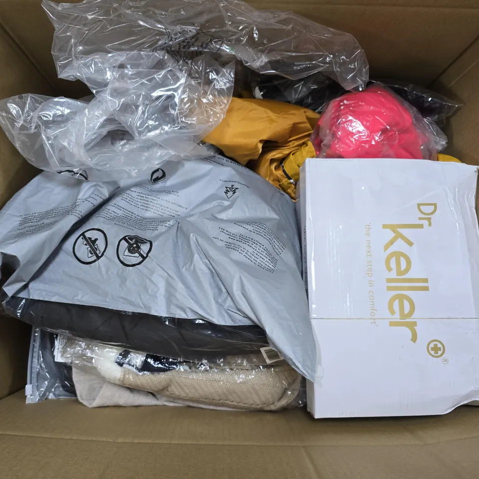 APPROXIMATELY 20 ASSORTED CLOTHING ITEMS IN VARIOUS SIZES, STYLES & COLOURS TO INCLUDE BRANDS SUCH AS DR KELLER, SUGAR CRISP, C&A PREMIUM, ETC - COLLECTION ONLY