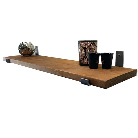 BOXED MAINE SOLID WOOD BRACKET SHELF FOR KITCHEN ROOM - RUSTIC LOFT