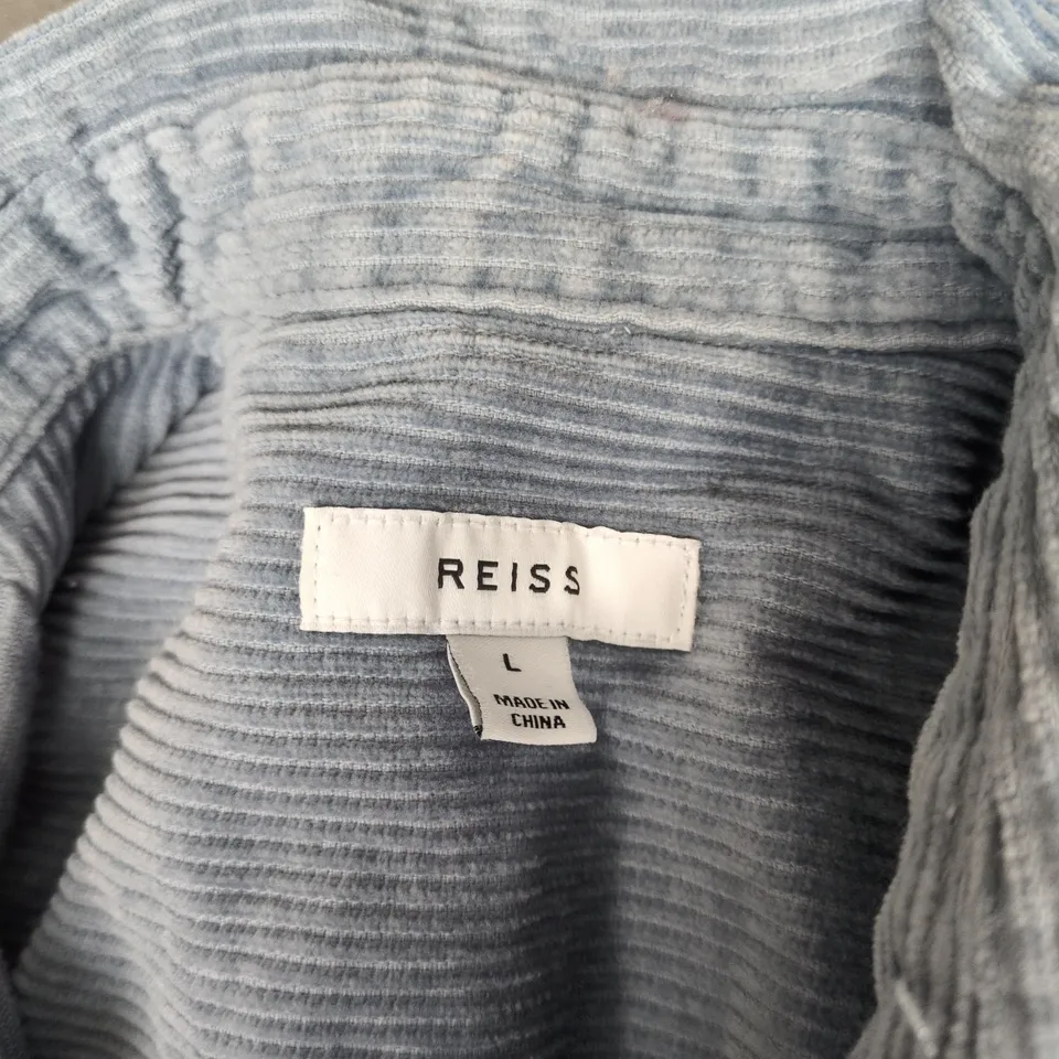 REISS CORDUROY SHIRT – LIGHT BLUE, MEN'S SIZE L