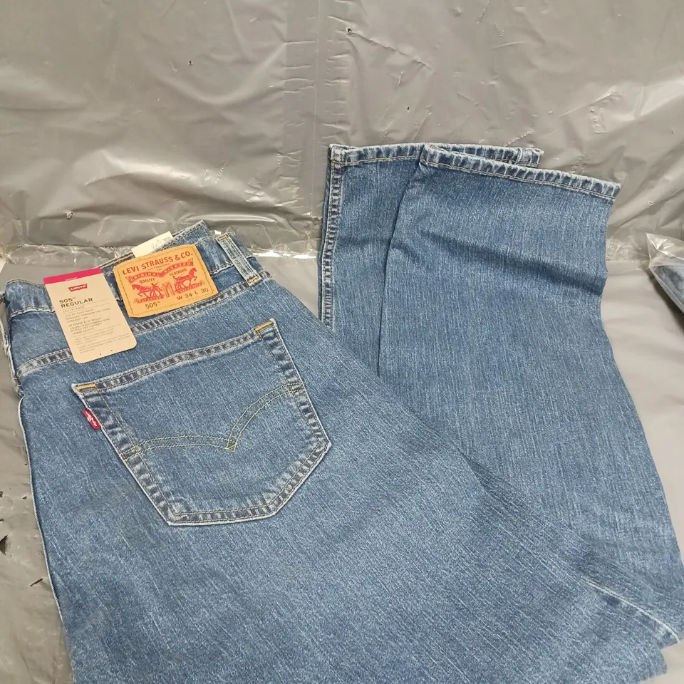 LEVI'S LEVIS 505 REGULAR STRAIGHT FIT JEANS - FREMONT DROP SHOT - BLUE RRP £80