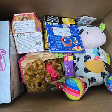 APPROXIMATELY 10 ASSORTED TOYS & GAMES PRODUCTS TO INCLUDE WALK ALONG PUPPY, HOT SHOT CANNON BLAST, CARRY & CHANGE BABY, ETC - COLLECTION ONLY