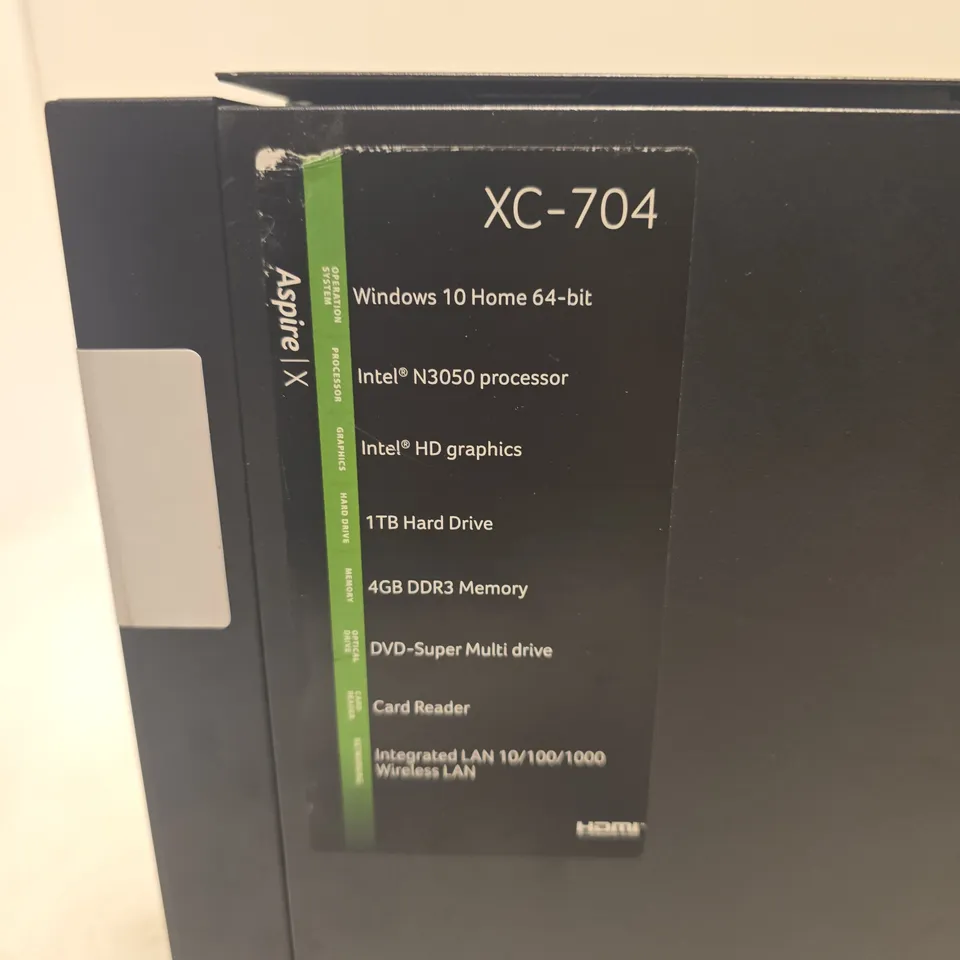 ACER ASPIRE XC-704 DESKTOP PC – WINDOWS 10 HOME 64-BIT, INTEL N3050, 4GB RAM, 1TB HDD