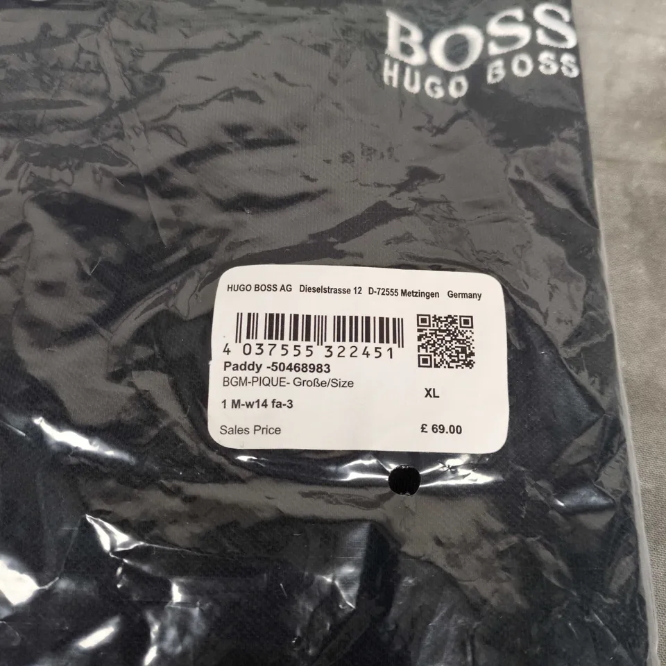 HUGO BOSS PADDY PIQUE POLO SHIRT IN BLACK SIZE XL
