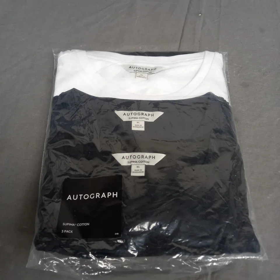 SEALED SET OF 3 AUTOGRAPH SUPIMA COTTON T-SHIRTS - XL
