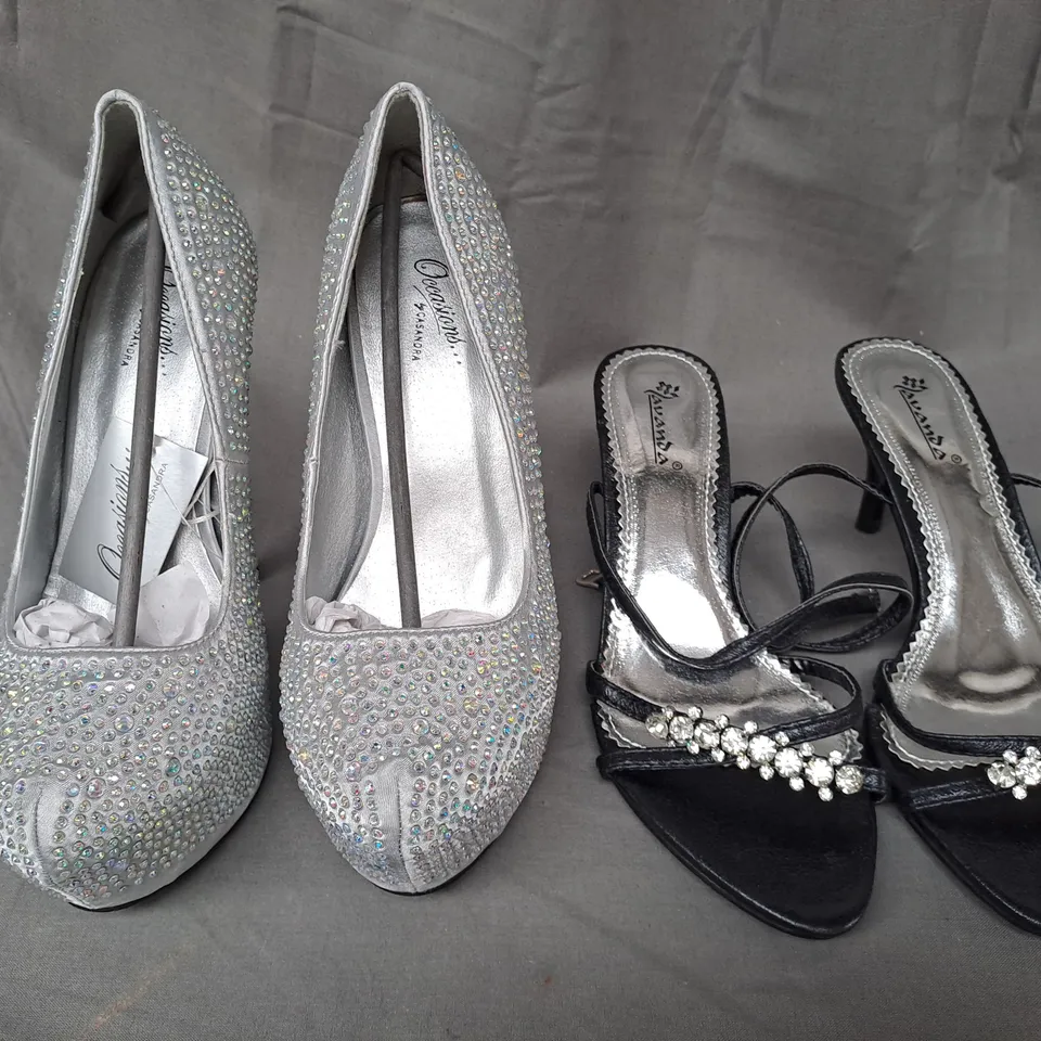 BOX OF APPROXIMATELY 10 ASSORTED PAIRS OF SHOES IN VARIOUS COLOURS, STYLES, AND SIZES