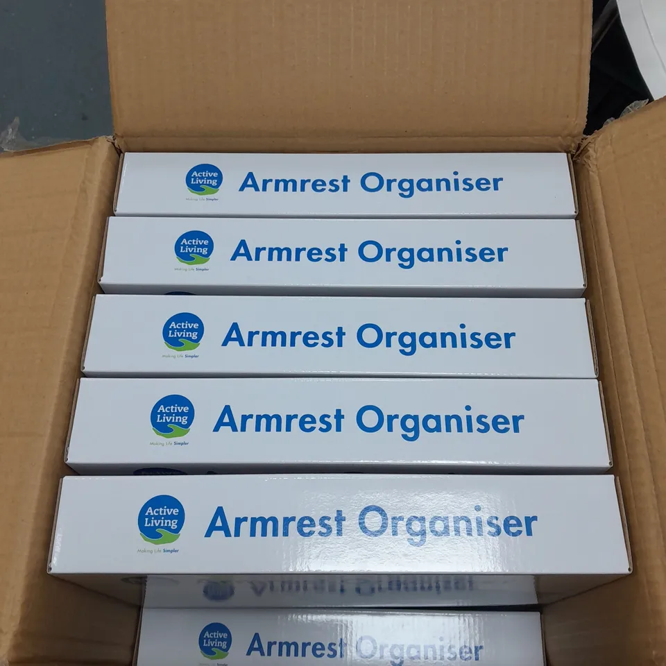 LOT OF 12 MULTI-PURPOSE ARMREST ORGANISERS