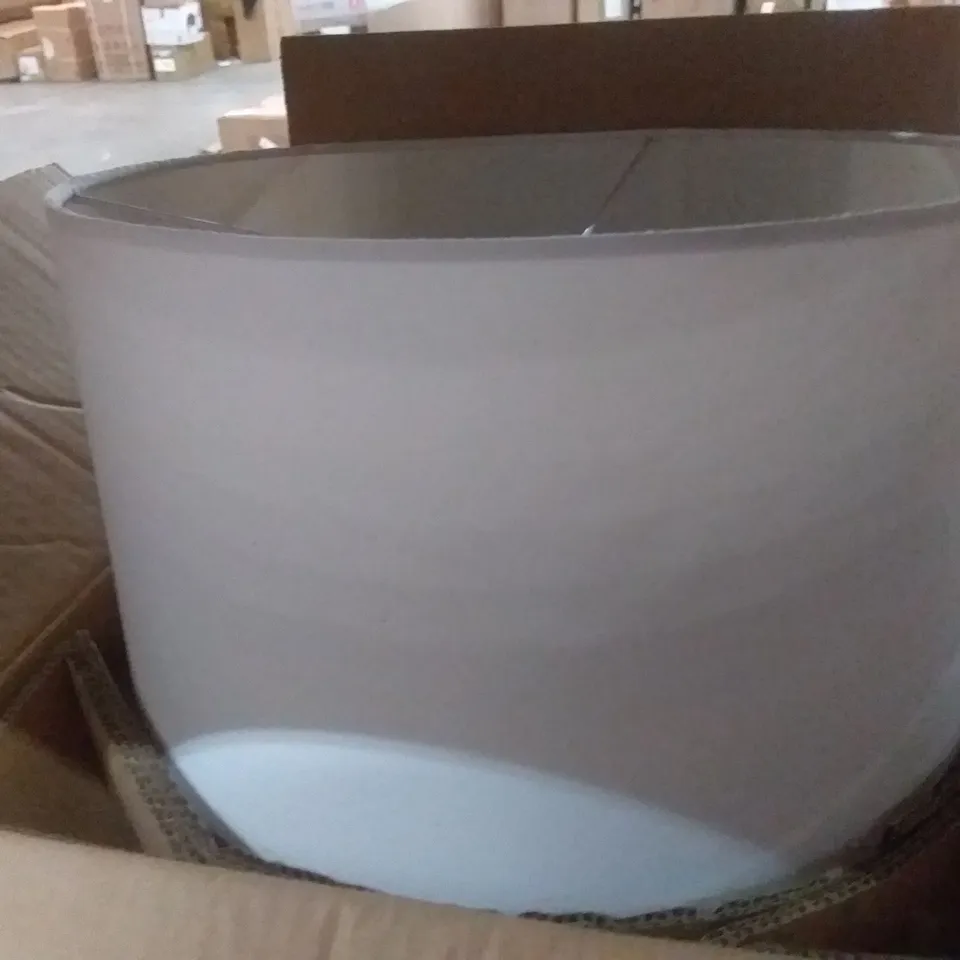 BOXED 56CM BRUSHED CHROME TABLE LAMP SHADE COLOUR WHITE