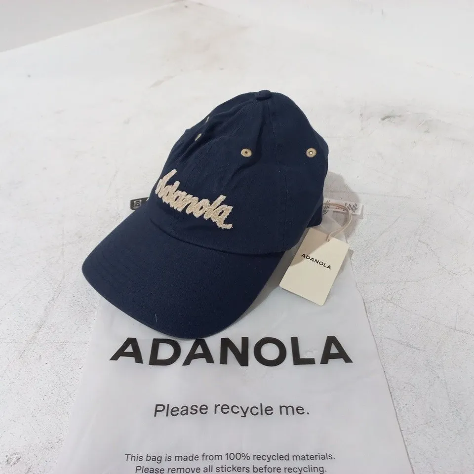 ADANOLA SIGNATURE APPLIQUE CAP IN NAVY