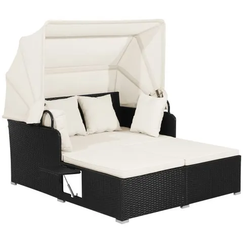 BOXED COSTWAY OUTDOOR PATIO RATTAN DAYBED PILLOWS CUSHIONED SOFA FURNITURE