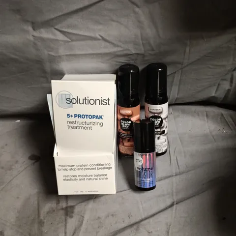 APPROXIMATELY 15 ASSORTED HAIR CARE PRODUCTS INCLUDING MATRIX COLOR BLOW DRY AND SOLUTIONIST RESTRUCTURING TREATMENT