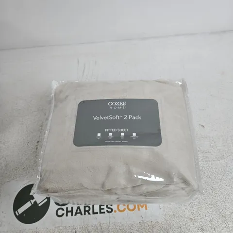 COZEE HOME SET OF 2 VELVETSOFT DEEP FITTED SHEETS DOUBLE 