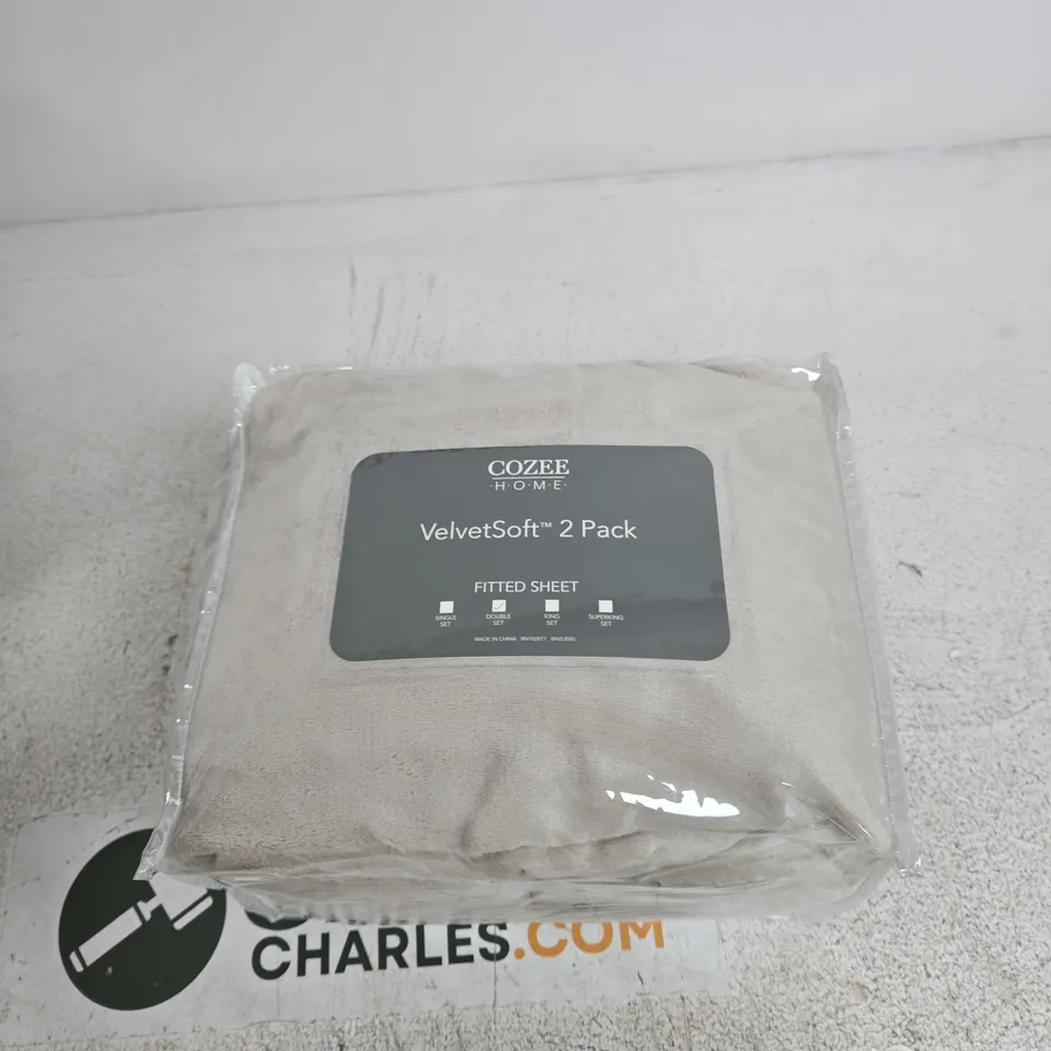 COZEE HOME SET OF 2 VELVETSOFT DEEP FITTED SHEETS DOUBLE