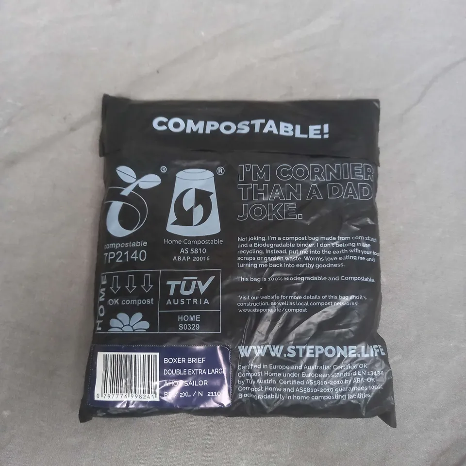 SEALED STEPONE BOXER BRIEF DOUBLE EXTRA LARGE AHOY SAILOR 