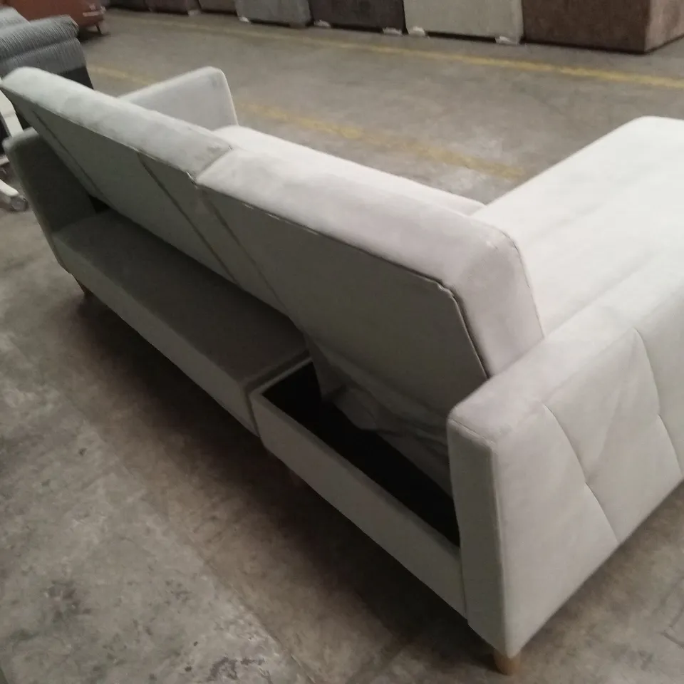 DOREL HOME LIBERTY FABRIC SOFA BED CHAISE WITH STORAGE - GREY RRP £679