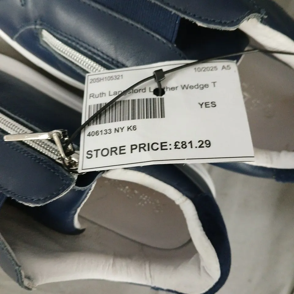 Ruth Langford Leather Wedge Trainers – Navy, UK 3.5 (EU 36) (USED)