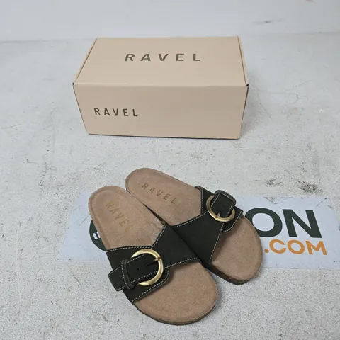 RAVEL SALTON KHAKI SUEDE SANDALS – UK 3 (EU 36)