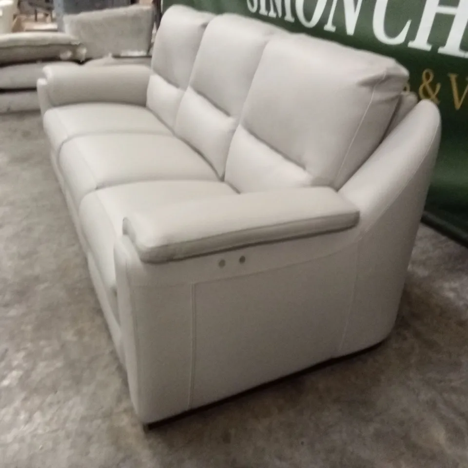 QUALITY DESIGNER ITALIAN MADE AVOLA 3 SEATER LEATHER ELECTRIC 2-RECLINER SOFA 